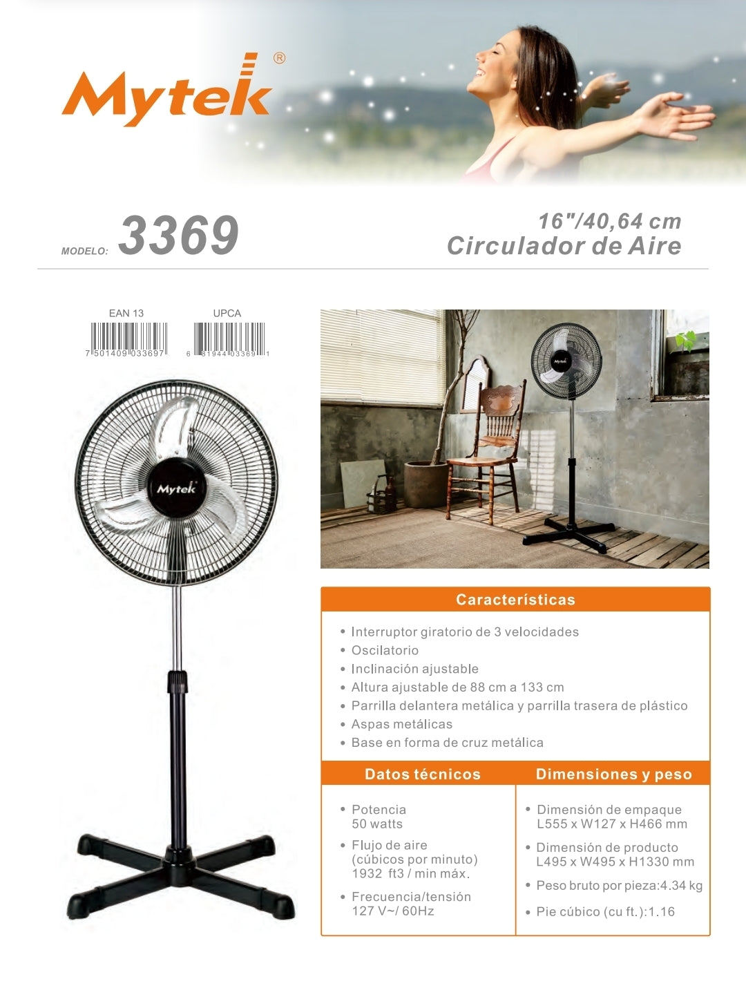 3369 16″ Circulador de Aire