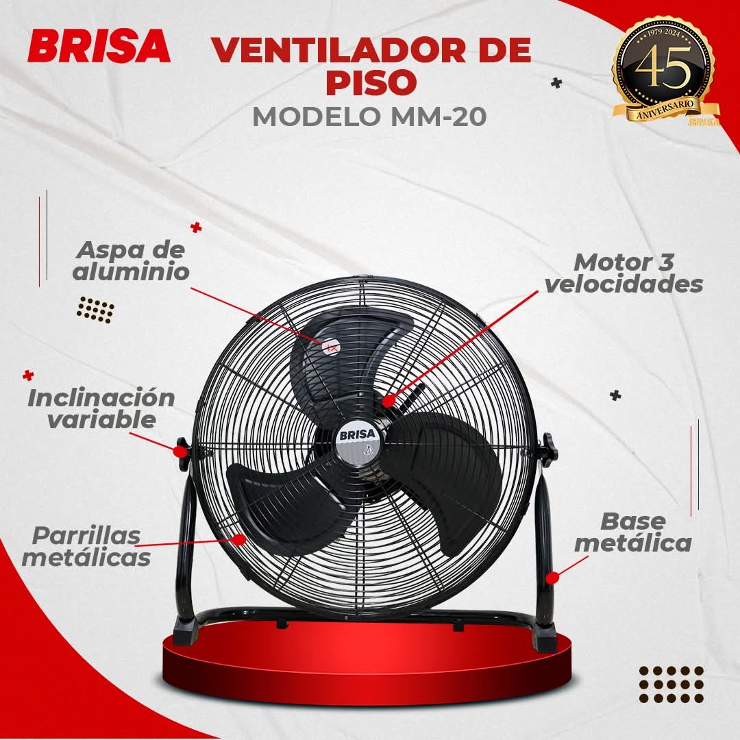 MM20 BRISA VENTILADOR 2 en 1 PISO-PARED METALICO