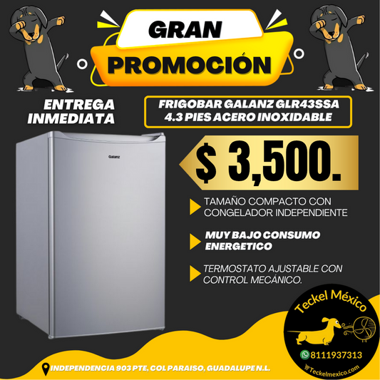 Frigobar Galanz GLR43SSA 4.3 Pies Acero Inoxidable