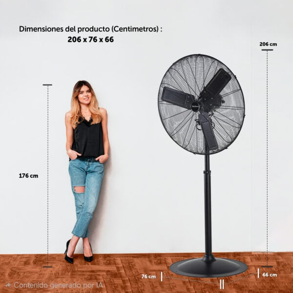 TESYF-201 Ventilador 30 Pulgadas Travel Air 3 Vel. 250 watts 206x76x66