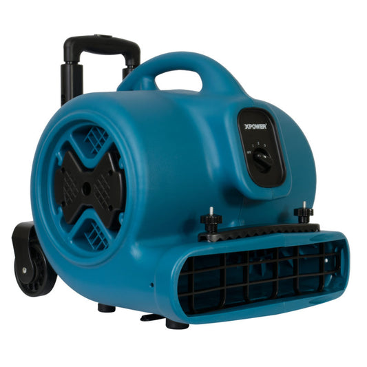 P-630HC 1/2 HP Air Mover con mango telescópico y ruedas y abrazadera para alfombras