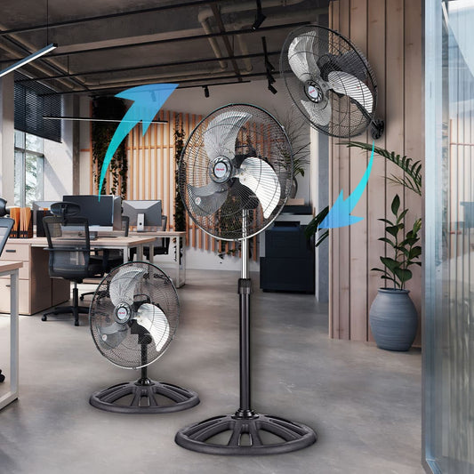3392 PLUS VENTILADOR 3 en 1 MURO,PISO,PEDESTAL de 18’’ 85 WATTS