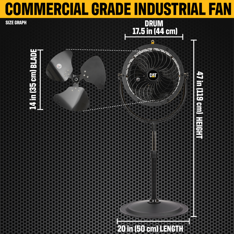 CATERPILLAR VENTILADOR 14" PEDESTAL Y  MURO TAMBOR TEHVPD14AC