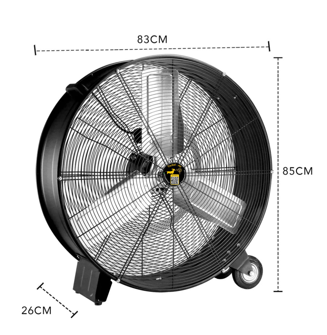 Teckel Air Ventilador Tambor de 30 pulg 320 watts de potencia 9460 PCM